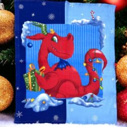 Комплект новогодних полотенец с драконами